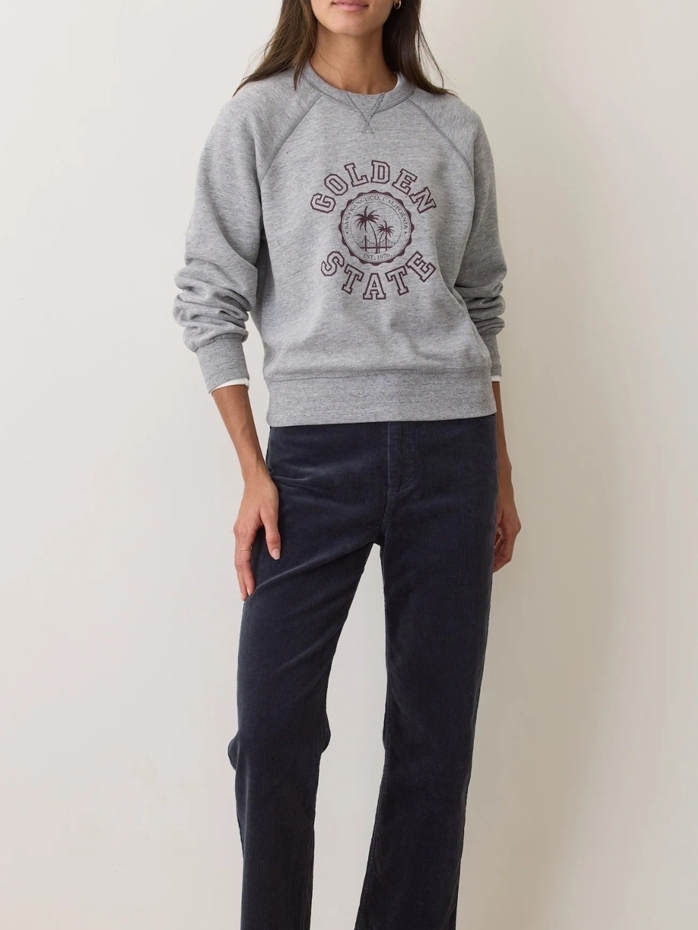 Marine Layer Charlie Corduroy Straight Leg Pant Navy Blue Women Size 6